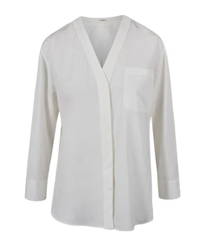 Max Mara Long-sleeved Shirt In White