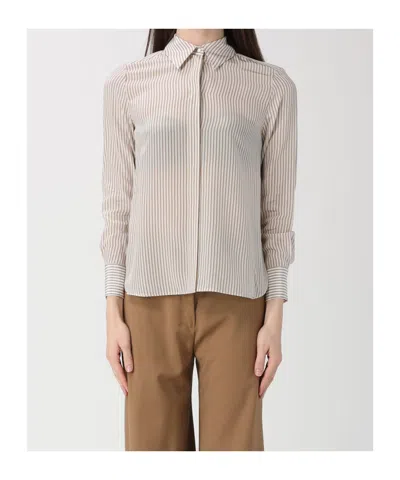 Max Mara Long-sleeved Shirt In White