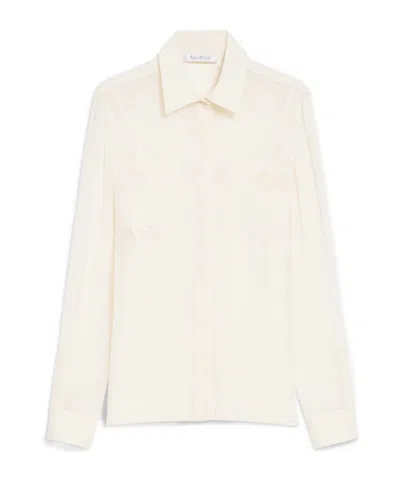 Max Mara Long-sleeved Shirt In White
