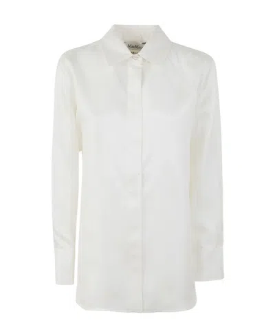 Max Mara Long-sleeved Shirt In White