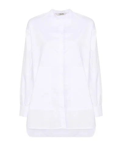 Max Mara Long-sleeved Shirt In White