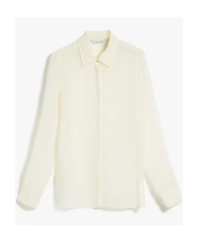 Max Mara Long-sleeved Shirt In White