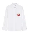 Max Mara Long Sleeve Embroidered Pocket Top In White