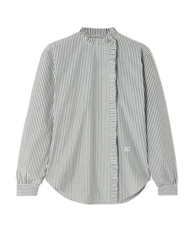 Max Mara Long-sleeved Shirt In White/grey