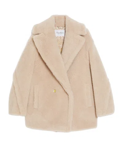 Max Mara Long-sleeved Short Coat In Nude