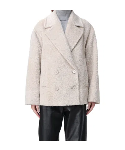 Max Mara Long-sleeved Short Coat In Cream