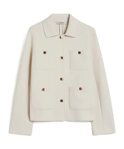 Max Mara Long-sleeved Short Jacket In White