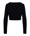 Max Mara Angri Rib Knit Wool Crop Sweater In Black