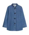 Max Mara Long-sleeved Stretch Denim Shirt In Blue