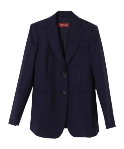 Max Mara Long-sleeved Suit Coat In Blue