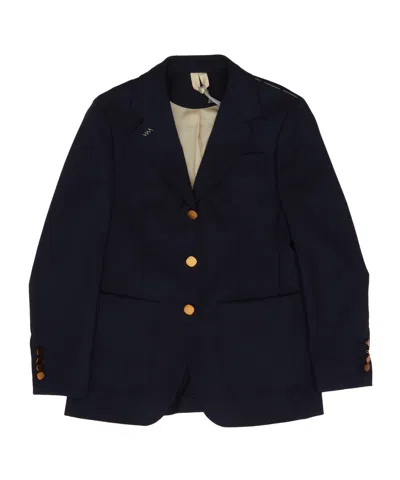 Max Mara Single-breasted Long-sleeved Jacket In Blue
