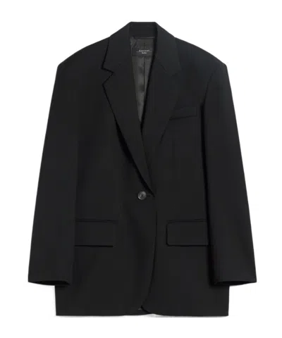 Max Mara Long-sleeved Suit Coat In Black
