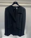 Max Mara Long-sleeved Suit Coat In Black