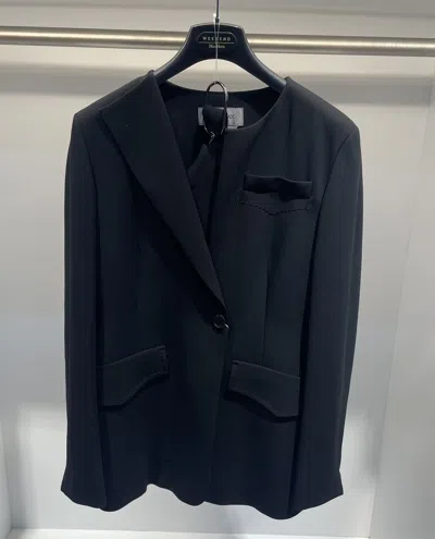 Max Mara Long-sleeved Suit Coat In Black