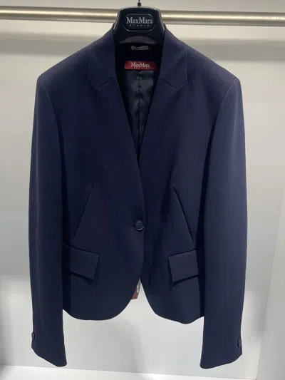 Max Mara Long-sleeved Suit Coat In Black