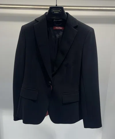 Max Mara Long-sleeved Suit Coat In Black