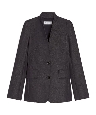 Max Mara Long-sleeved Suit Coat In Black
