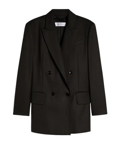 Max Mara Long-sleeved Suit Coat In Black