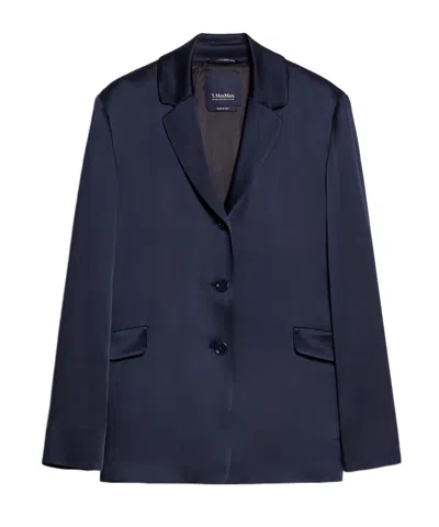 Max Mara Long-sleeved Suit Coat In Black