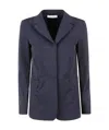 Max Mara Long-sleeved Suit Coat In Black