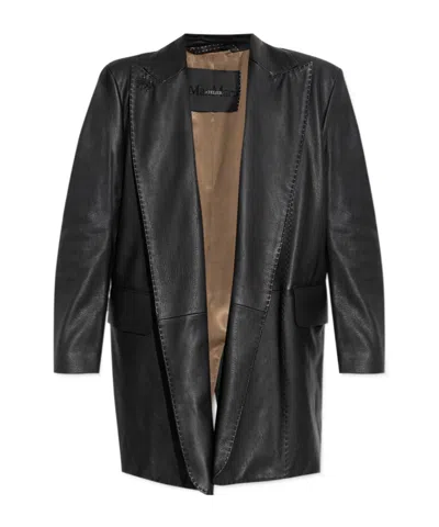 Max Mara Long-sleeved Suit Coat In Schwarz