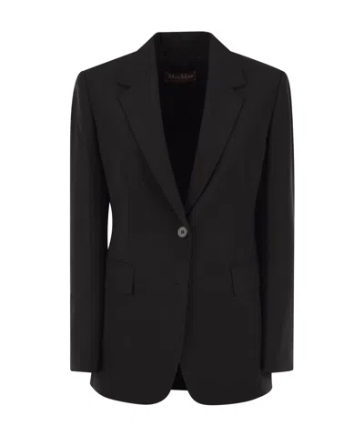 Max Mara Long-sleeved Suit Coat In Black