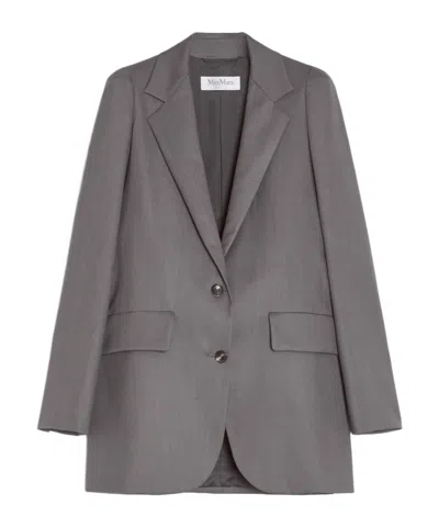 Max Mara Long-sleeved Suit Coat In Gray