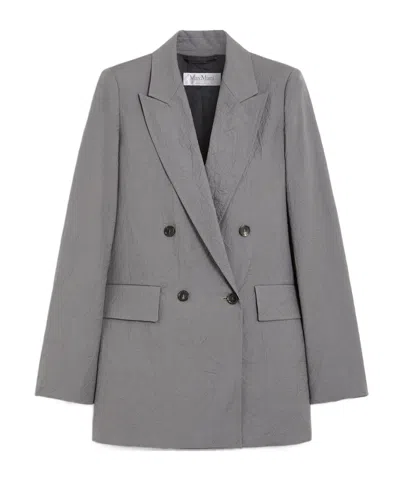 Max Mara Long-sleeved Suit Coat In Grigio