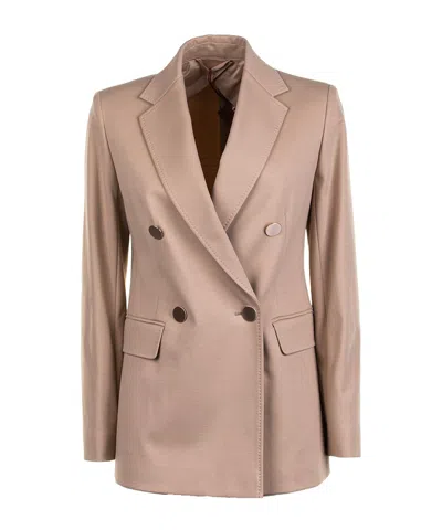 Max Mara Long-sleeved Suit Coat In Nude