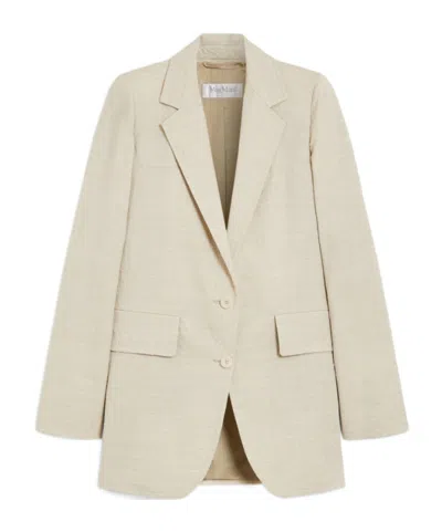 Max Mara Long-sleeved Suit Coat In Nude