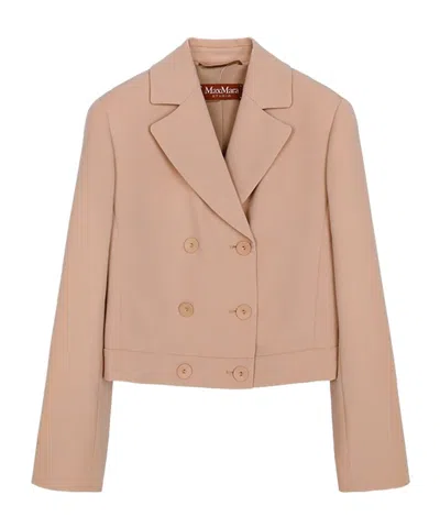 Max Mara Long-sleeved Suit Coat In Nude