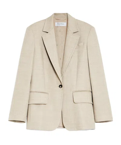 Max Mara Long-sleeved Suit Coat In Nude
