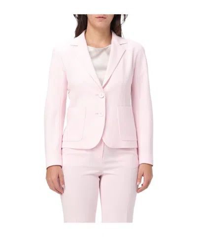 Max Mara Long-sleeved Suit Coat In Pink