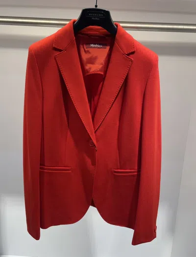 Max Mara Long-sleeved Suit Coat In Red
