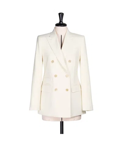Max Mara Long-sleeved Suit Coat In White