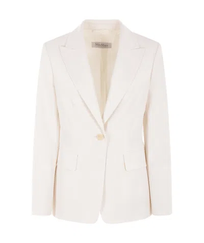 Max Mara Long-sleeved Suit Coat In White