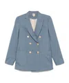 Max Mara Double-breasted Blazer With Button Detailing In Blue