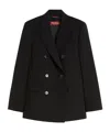 Max Mara Double-breasted Wool Blazer In Black