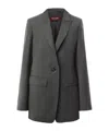 Max Mara Tailored Single-breasted Wool Jacket In Black