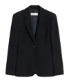 Max Mara Virgin Wool Single-breasted Blazer In Black
