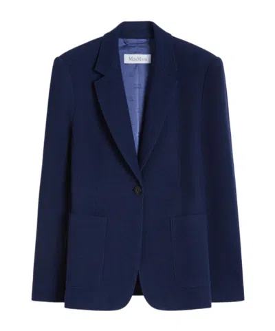 Max Mara Long-sleeved Suit Jacket In Blue