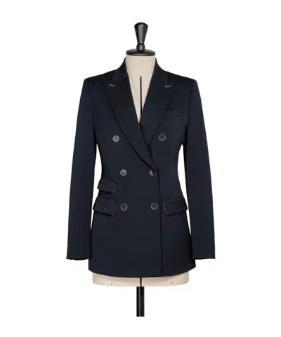 Max Mara Long-sleeved Suit Jacket In Blue