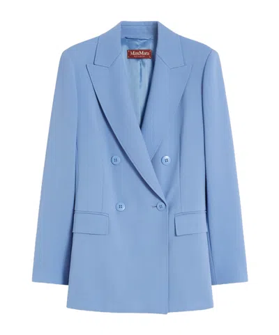 Max Mara Long-sleeved Suit Jacket In Blue