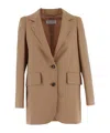 Max Mara Tailored Jackets With Notched Lapel And Flap Pockets In Brown