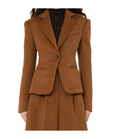 Max Mara Long-sleeved Suit Jacket In Brown