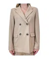 Max Mara Long-sleeved Suit Jacket In Brown