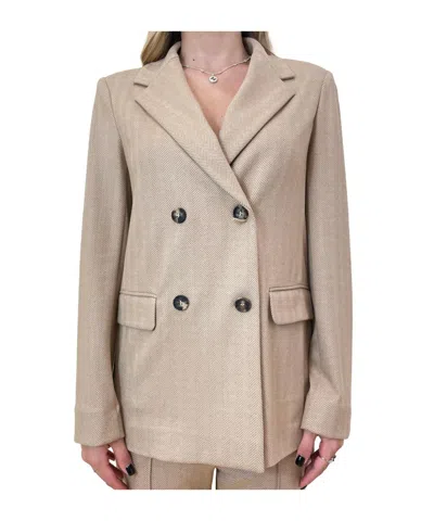 Max Mara Long-sleeved Suit Jacket In Brown