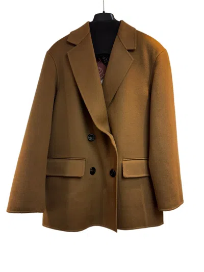 Max Mara Long-sleeved Suit Jacket In Brown
