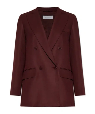 Max Mara Long-sleeved Suit Jacket In Brown