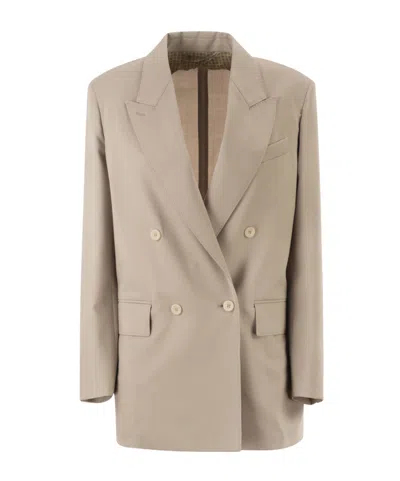 Max Mara Long-sleeved Suit Jacket In Brown